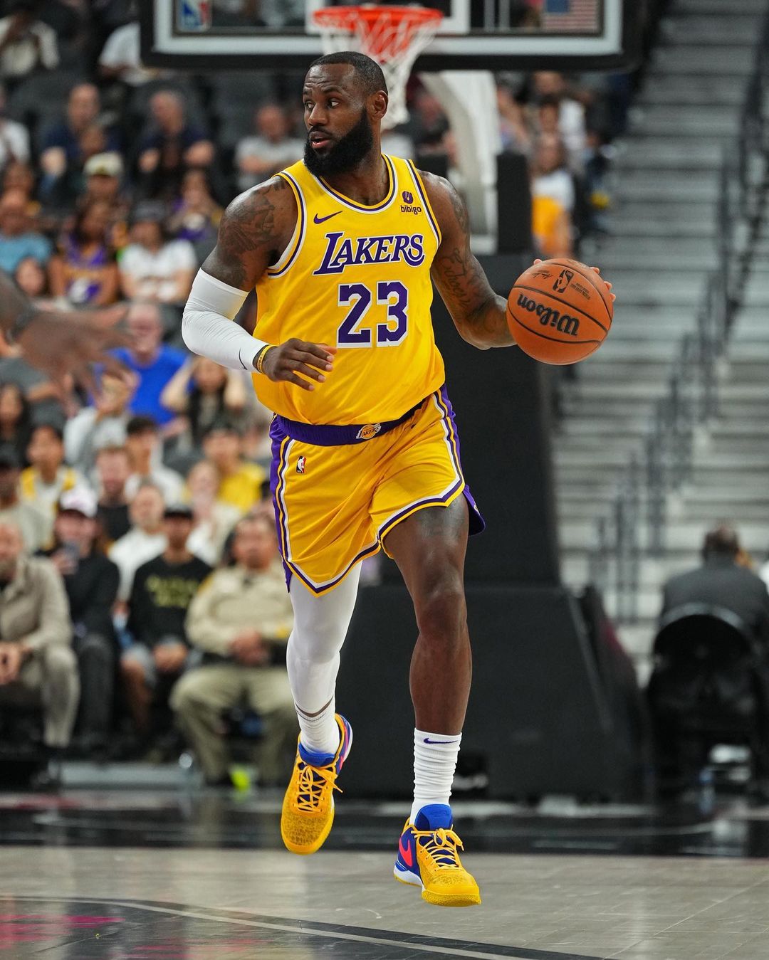LeBron James Adorns Manila-Inspired Footwear in Preseason Debut for the Lakers.