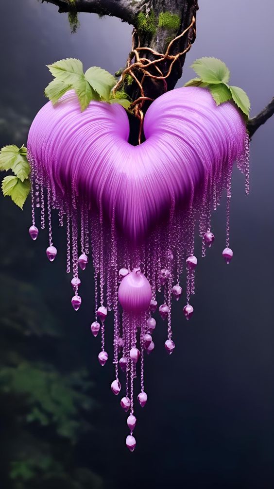 In the depths of the forest, amidst the splendor of nature, a wondrous sight awaits-a profusion of flower petals, each delicately shaped like a heart, celebrating love and beauty in their purest form.vouyen