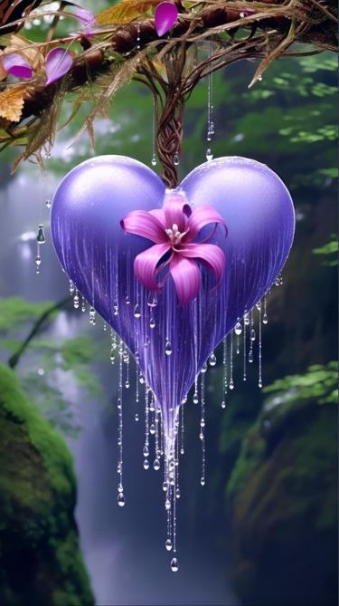 In the depths of the forest, amidst the splendor of nature, a wondrous sight awaits-a profusion of flower petals, each delicately shaped like a heart, celebrating love and beauty in their purest form.vouyen