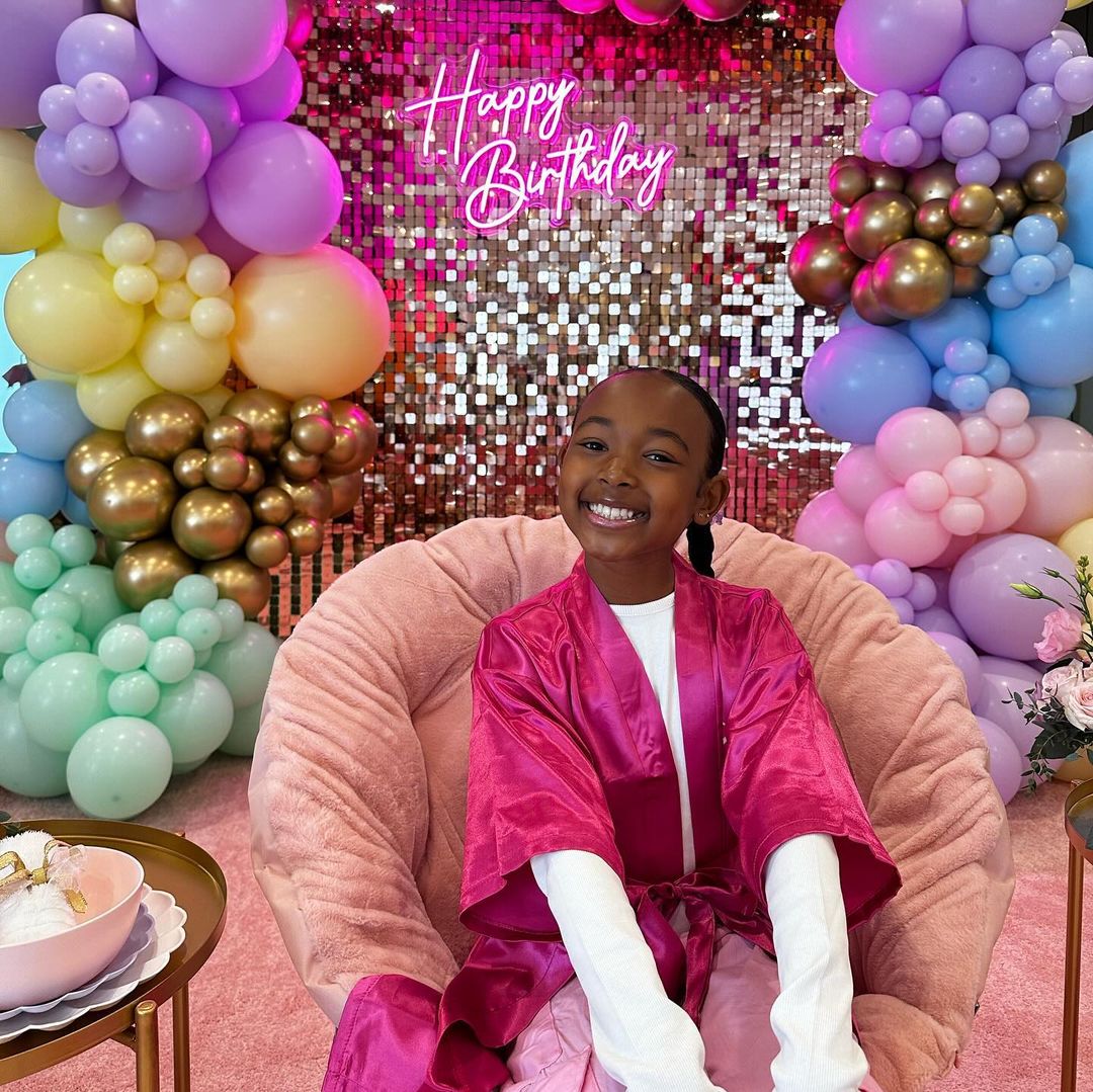 LeBron and Savannah surprise angel Zhuri's 9th birthday party