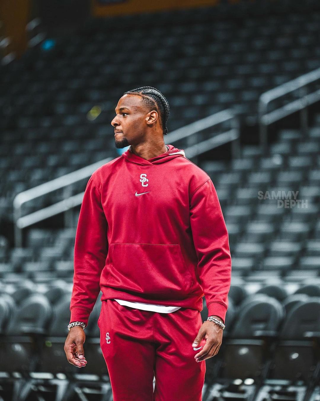 Leson! Bronny James looking just like his dad as 'the golden boy' on the court