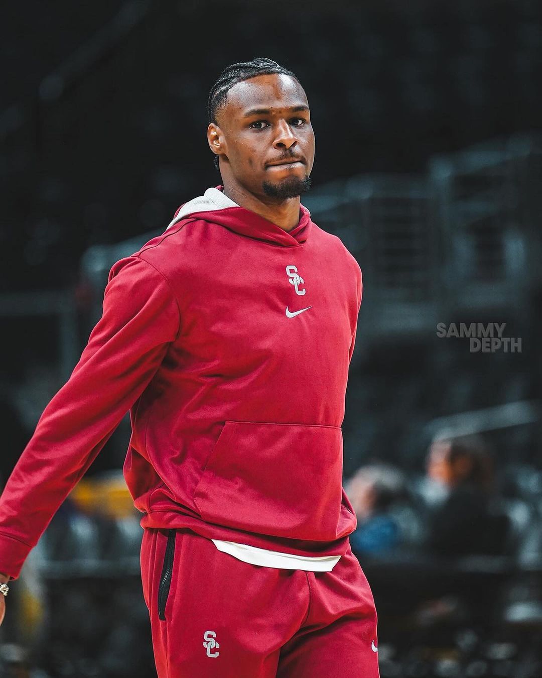 Leson! Bronny James looking just like his dad as 'the golden boy' on the court