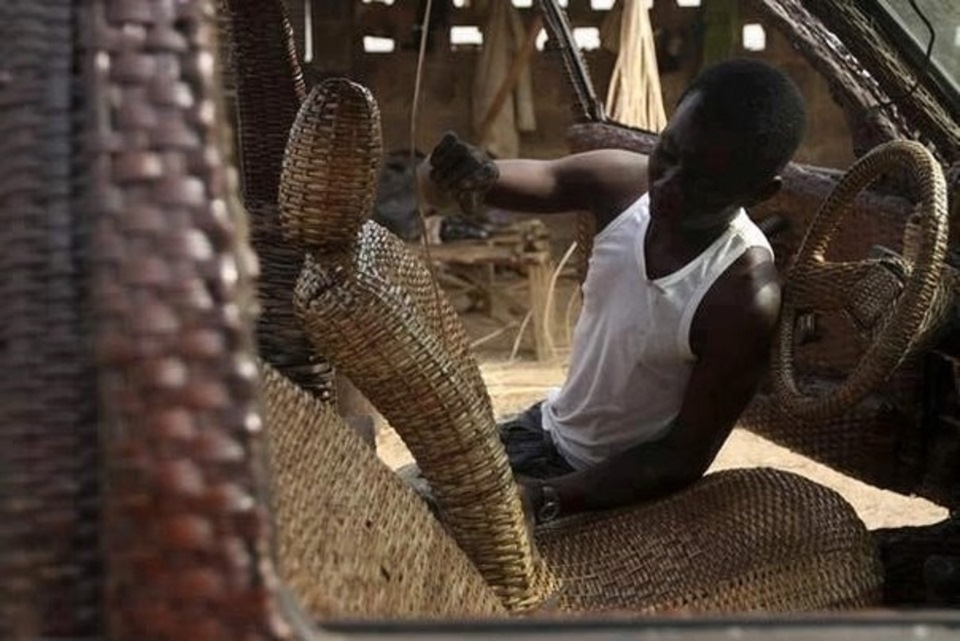 Ingenuity at its best: The world’s first hand-woven raffia car