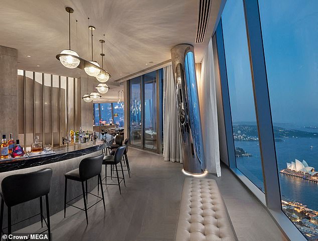 The 800sqm residence is split over two levels and boasts unparalleled views over the Sydney harbour