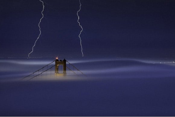 Golden Gate Bridge Lightning