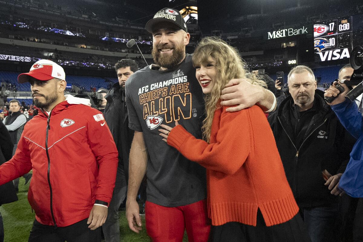 Taylor Swift and Travis Kelce the cliché romance America loves - Los Angeles Times