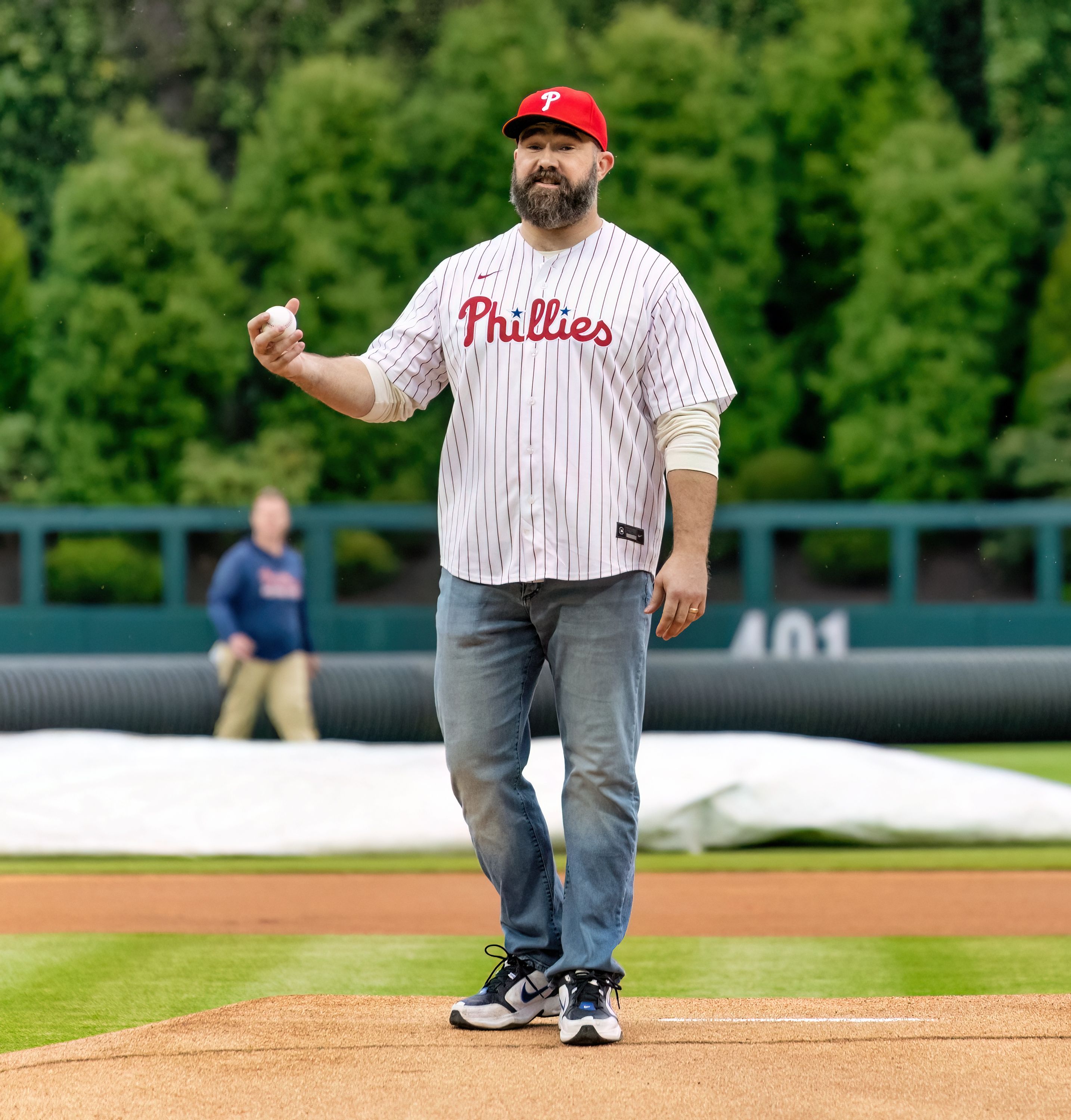 Jason threw out the ceremonial first pitch