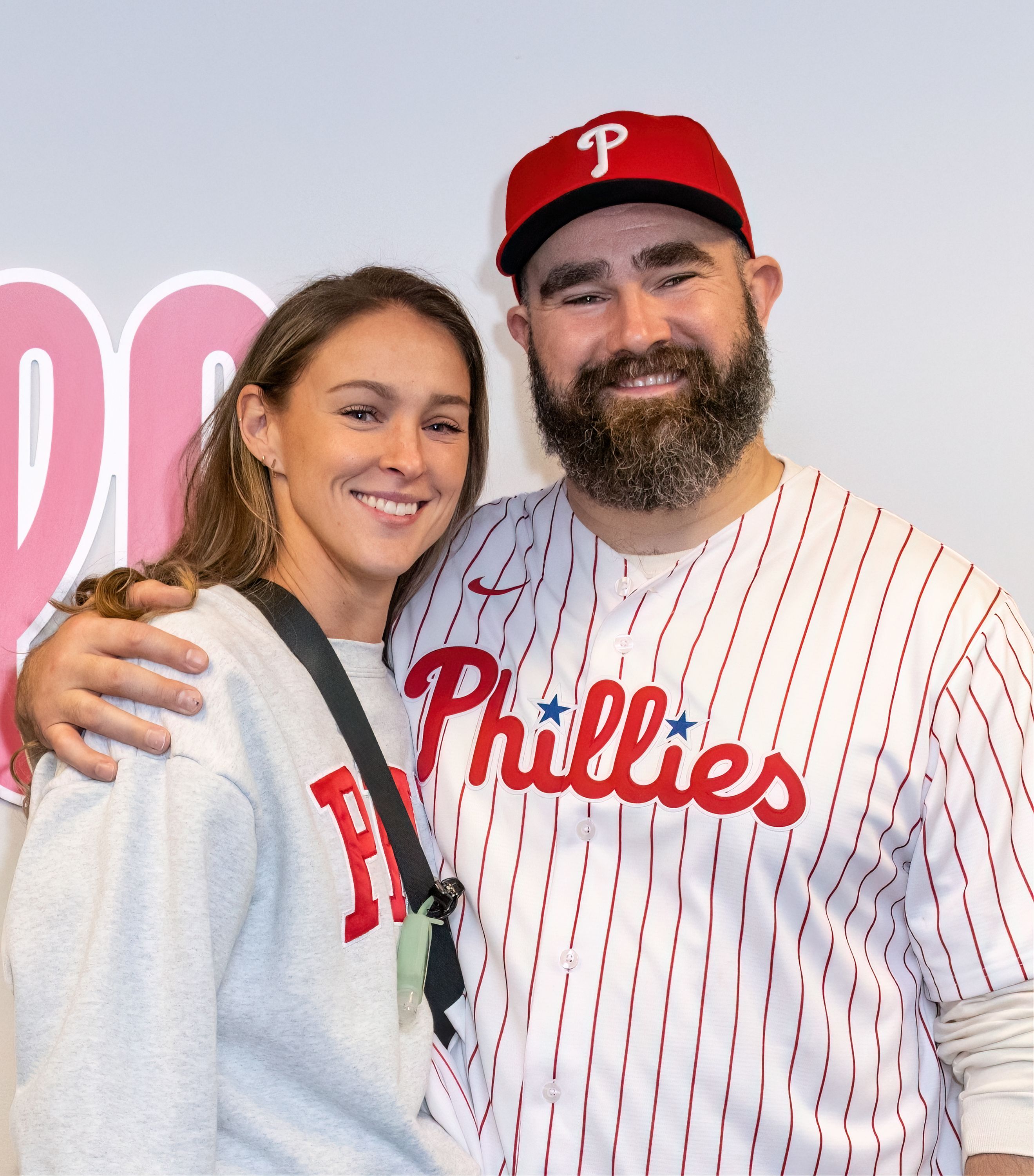 Kylie Kelce and her husband former Philadelphia Eagles center Jason attended the Phillies game on Saturday