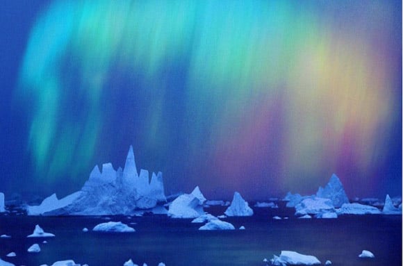 Aurora Australis Over Iceberg