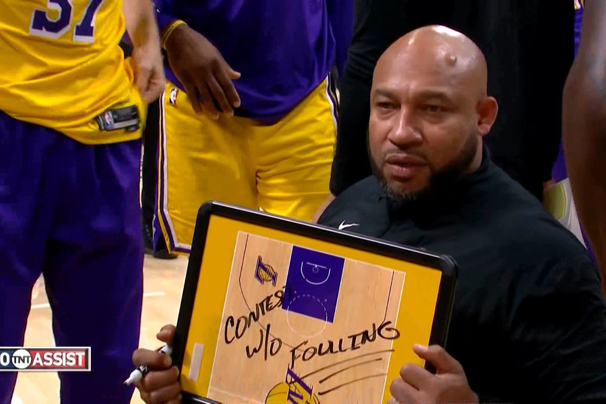 Lakers coach Darvin Ham's whiteboard said it all: defend without fouling -  Silver Screen and Roll