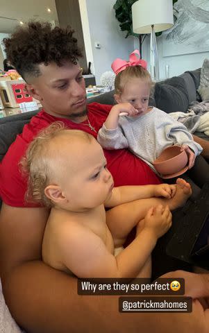 Patrick Mahomes Cuddles Kids in Sweet Home Moment: 'Why Are They So Perfect'